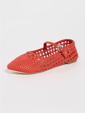 STAUD Nell Mary Jane Flat in Wild Poppy